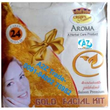 Gold Kit, Gold 24K Aroma Facial Kit-Crown-For Fairness, Glowing Complexion, Bright Skin, Beauty Product, Gold Face Pack, Buy 1 Get 1 Free